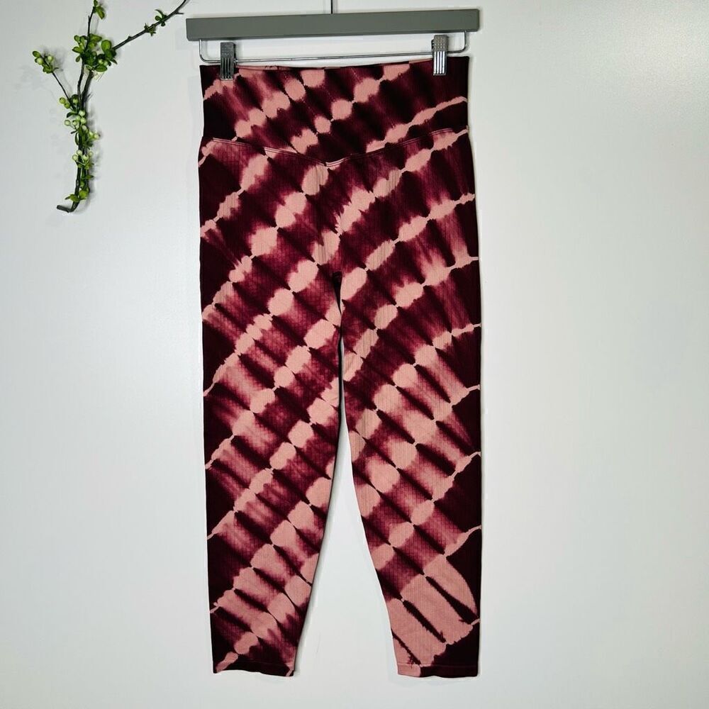 Victoria’s Secret Pink Active Tie Dye Ombré Burgundy Maroon Pink Workout Pants